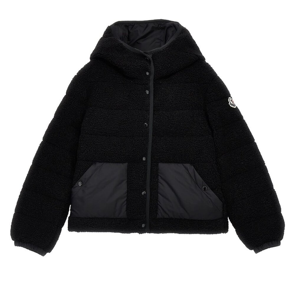 Moncler Kids’ Audrieu Short Down Jacket Black Size12A